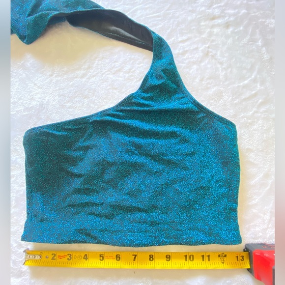 One Shoulder, Blue, Crop Top, Never Worn, Size Medium! - Picture 2 of 4